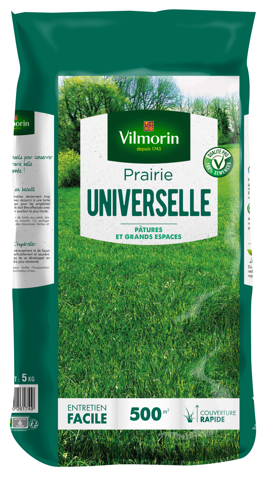 Gazon Vilmorin Rustique - Lot De 2 Sacs De 5kg Pour Pelouse Dense Et Résistante | Semences Tétraploïdes